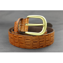 Boucle en laiton massif ceinture en cuir de crocodile